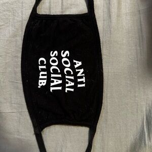 Anti Social Social Club Black Face Mask with White Logo